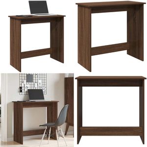 vidaXL Bureau 80x40x75 cm bewerkt hout bruin eikenkleur - Bureau - Bureaus - Schrijftafel - Buro