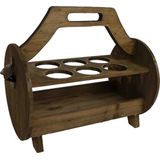 Flessenhouder/opener Biervat" naturel hout 35x22,5x31cm