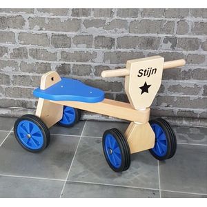 Playwood Loopfiets - Vierwieler - Blauw - Hout