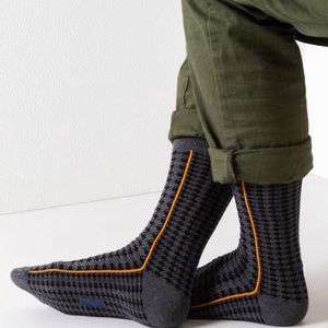 Duurzame sokken Vodde Pied de Poule 2-pack Anthra / 43-46