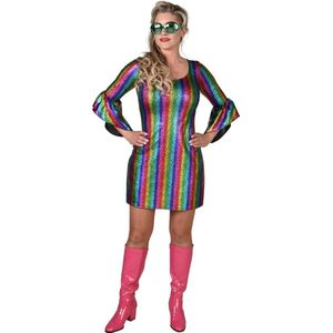 Magic By Freddy's - Jaren 80 & 90 Kostuum - Regenboog Colour Festival - Vrouw - Multicolor - Small - Carnavalskleding - Verkleedkleding