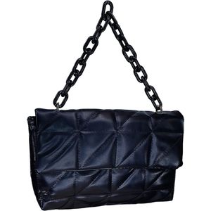 Handtas - Zwart met zwarte schakelketting