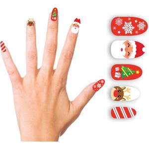 Fiestas Guirca - Santa Claus nagels met lijm (10 stuks)