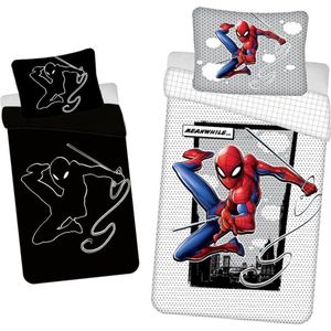 SpiderMan Dekbedovertrek Glow in the Dark - Eenpersoons - 140 x 200 cm - Katoen - Copy