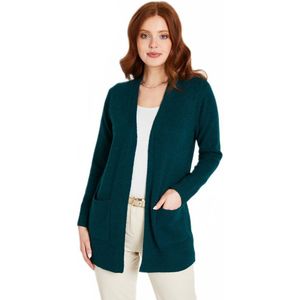 Lang, geribbeld vest van wol