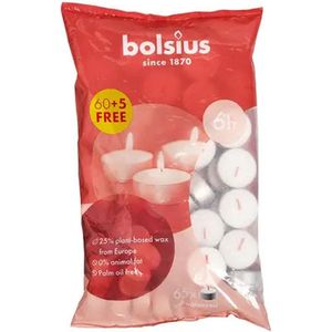 Bolsius - Duurzame theelichten 'Sustainable' (6 branduren, 65 stuks)