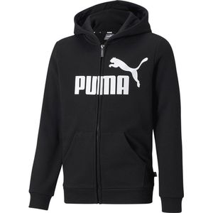 Puma Ess Big Logo Sweatshirt Met Rits Zwart 7-8 Years Jongen