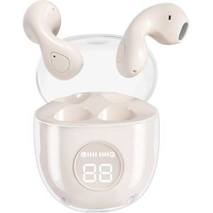 TUNIQ Draadloze Oortjes - Bruin - LED Display - Compact Ontwerp