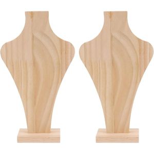 Massief houten kettingdisplaystandaard - 2 sets - vaasvormig - lichtgewicht - sieradenframes - kettingdisplaystandaard - HTML-content .