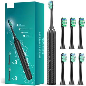 Elektrische Tandenborstel - Elektrische Tandenborstels - Electrische Tandenborstel - Tandenborstel - Tandenborstel Opzetborstel - Inclusief 6 Borstelkoppen - Inclusief USB-C Oplaadkabel - 5 Poetsstanden - Met Timer - Sonisch Poetstechniek