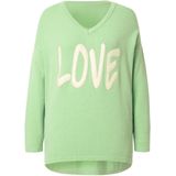MIAMODA - Dames - Trui oversized LOVE - Pastelgroen - Maat 42+