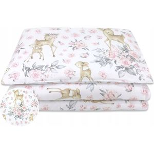 MimiNu Kinderbeddengoed 2-delig 120x90 Hertje Roze Katoen