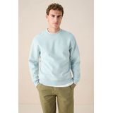 Sissy-Boy - Lichtblauwe Sweater - Artwork - Lange Mouwen - Hoge Ronde Halslijn