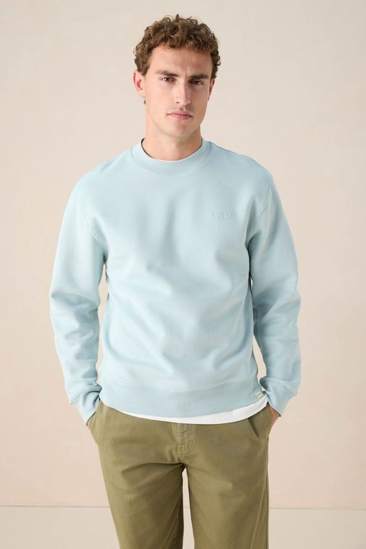 Sissy-Boy - Lichtblauwe Sweater - Artwork - Lange Mouwen - Hoge Ronde Halslijn