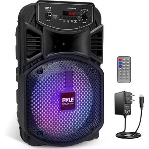 Pyle - Draagbare Speaker - 300W - Subwoofer - 2,54 cm Tweeter - Bluetooth - Feestverlichting - MP3, USB, Radio