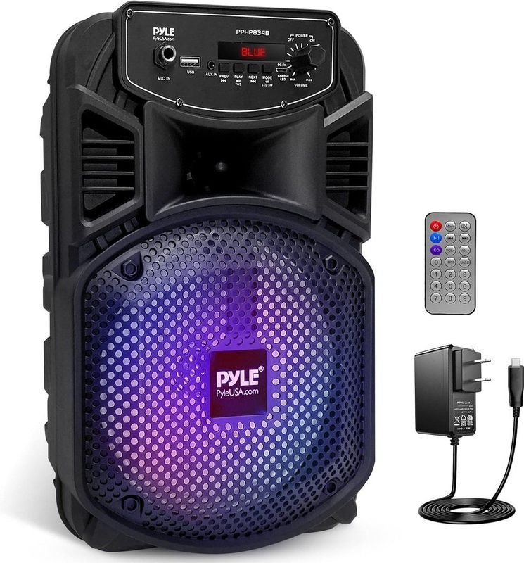 Pyle - Draagbare Speaker - 300W - Subwoofer - 2,54 cm Tweeter - Bluetooth - Feestverlichting - MP3, USB, Radio