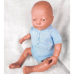 Babidu Gebreid Baby Jongens Romper Pakje | 32374 | Lichtblauw | 1 maand | maat 56