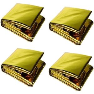 Nooddeken - 4 stuks - Isolatiedeken Goud Zilver -Reddingsdeken