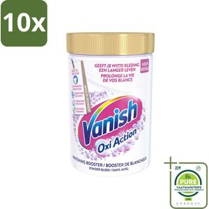 10 x Vanish Oxi Action - Vlekkenverwijderaar Poeder - Zonder Bleek - Witte Was - 710 Gram - Grootverpakking - Vlekkenverwijderaar - Witte Was - Waspoeder - Vlekken Verwijderen - Wasverzachter