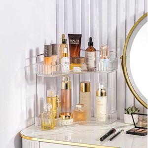 Unyqoos ® Veelzijdige Make-up en Cosmetica Organizer voor Badkamer en Schminktisch met Twee Lagen en Modern Design