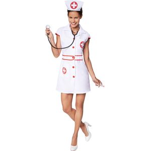 dressforfun - Vrouwenkostuum sexy verpleegster XXL - verkleedkleding kostuum halloween verkleden feestkleding carnavalskleding carnaval feestkledij partykleding - 301507