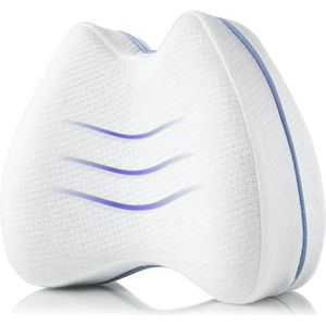 Orthopedisch kniekussen voor zijslapers - Ergonomisch beenkussen voor pijnloos slapen - Visco-elastisch traagschuim - Ademende wasbare hoes - 235x95 cm