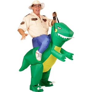 Opblaasbaar man op dinosaurusrug kostuum voor volwassenen - Verkleedkleding - One size