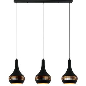 Canna Hanglamp 3-lichts balk zwart/goud - Modern - Freelight