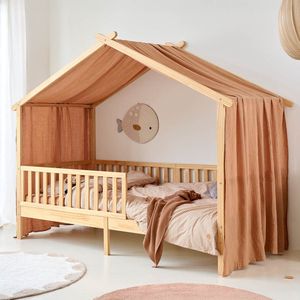 Petite Amélie Gordijn voor bedhuisje «Maison» | 80 x 160 cm | Mousseline katoen | Caramel