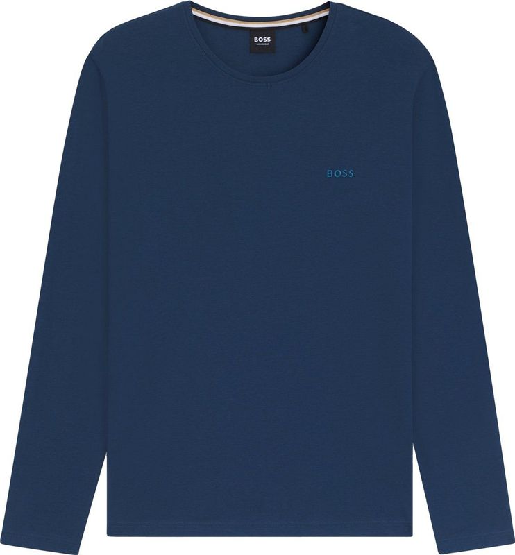 BOSS - Mix&Match - Longsleeve T-shirt - Blauw - Heren Lounge Shirt