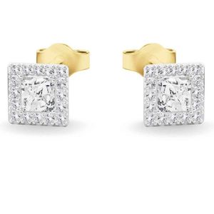 Juwelier Zwartevalk 14 karaat gouden bicolor oorbellen - 12.379