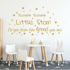 Twinkle Twinkle Little Star - Goud - 160 x 86 cm - baby en kinderkamer - teksten en gedichten baby en kinderkamer alle