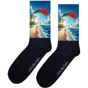 Luckyday Socks - Unisex sokken - Parachute rood - cadeau sokken - Maat 37-44