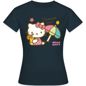 Hello Kitty Op Het Strand Onder Een Zonnescherm T-Shirt Dames