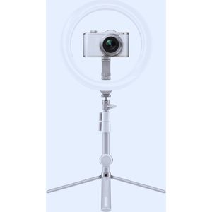 Professionele Led-Ringlamp Met Statief Voor Smartphone & Camera's - Verstelbare Helderheid -Kleurtemperatuur & Afstandsbediening (25 cm. 1800 Lumen. Draagtas Inbegrepen)