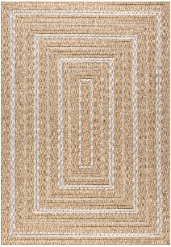 Relax Solstra - Laagpolig Jute Vloerkleed - In en Outdoor - Modern Tapijt - Beige Wit- 60x180 CM