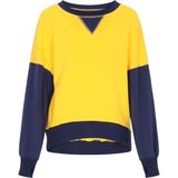 MYMO - Sweatshirt - Marine - Geel - Ronde Hals - Losse Pasvorm