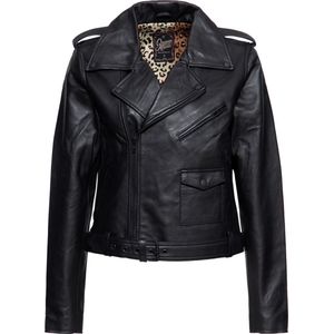 Queen Kerosin Damen Marlon Jacke Mit Leo Linning QKU49001 Black-3XL