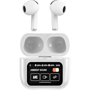 Draadloze Oordopjes met Noise Cancelling - In-Ear Oortjes Draadloos - Touchscreen Scherm - Oplaadcase - Draadloze Oordopjes