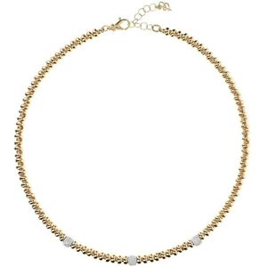 Shiny Round Link Pave necklace WSBZ01105YWY