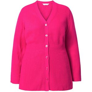 MIAMODA MIAMODA - Dames - Vest A-lijn schootje lange mouwen - Hibiscusrood - Maat 42+