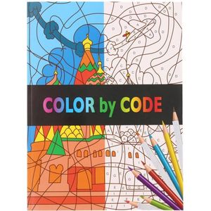 Kleuren op nummer – kleuren op code – kleurboek – kinderkleurboek MET een set kleurpotloden