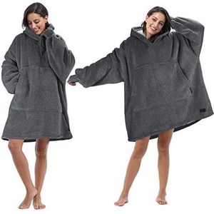 Cuddle Hoodie - Donker Grijs - Fleece Plaid - Hoodie Deken