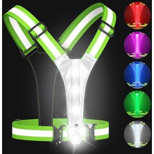 Reflecterend LED Hardloopvest met Oplaadbare Verlichting voor Veilig Nachthandelen of Fietsen