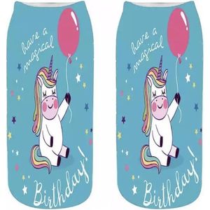 Eenhoorn enkelsokken - Cartoon style - Unisex - Maat 36-41