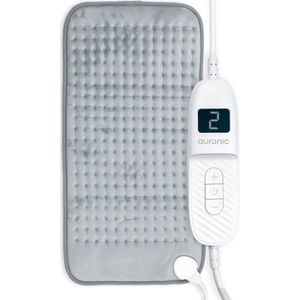 Auronic Warmtekussen Elektrisch - XXL - 60x30cm - Nek en Schouders - Wasbaar - Heating Pad - Elektrisch Kussen - Grijs