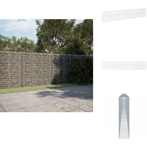vidaXL Schanskorf - Schanskorven - Schanskorfmuur - Schanskorf Schutting - Schanskorf 1200x50x200 cm gegalvaniseerd ijzer zilverkleurig