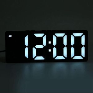 Digitale LED Klok  Moderne tafel lamp - Mini muurklok - Wekker - 3D LED