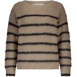 Red Button - SRB4616 - Sweater - Latte/Black - Fuzzy Stripe