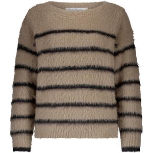Red Button - SRB4616 - Sweater - Latte/Black - Fuzzy Stripe